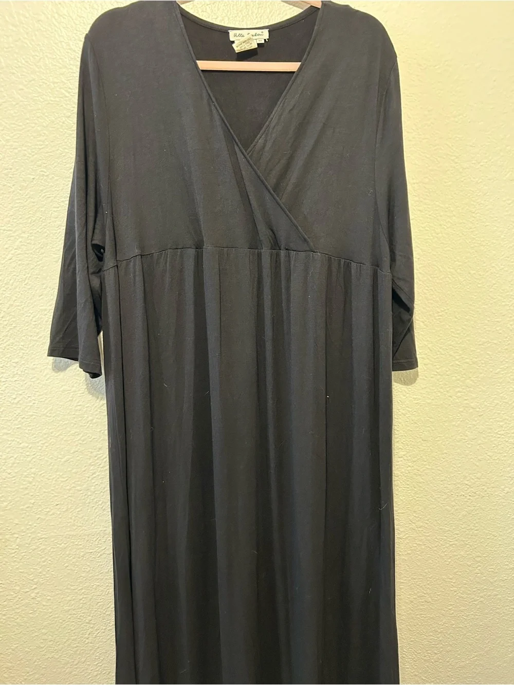 Ulla Popken Black Wrap-Front Maxi Dress